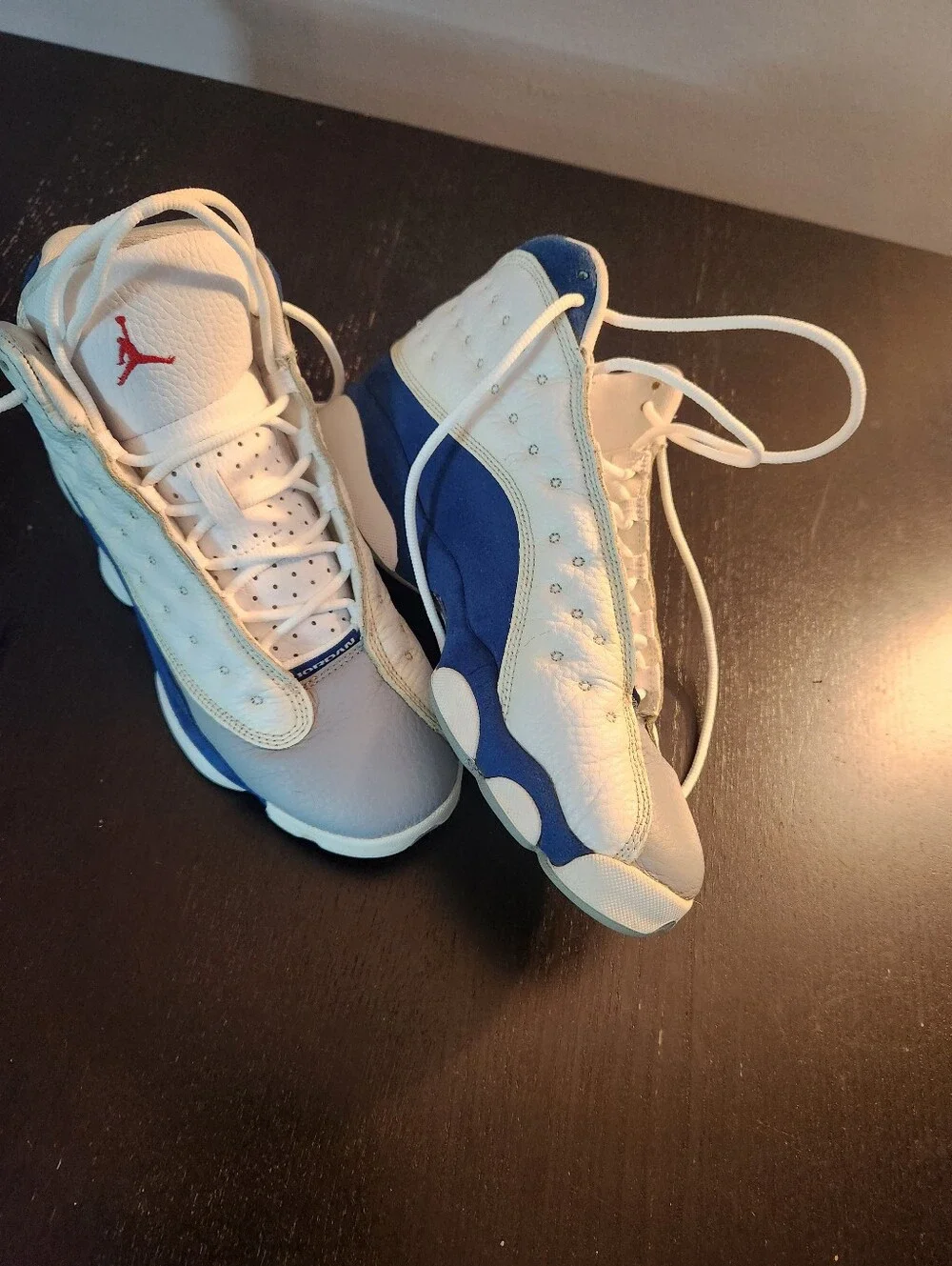 Jordan 13 Retro, French White, Blue & Gray Basketball Sneakers. Excellent Cond